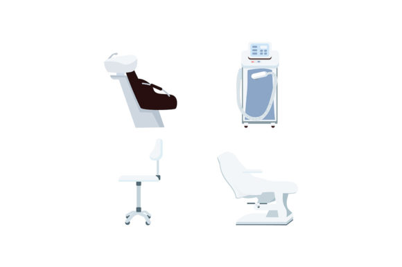 Beauty Salon Equipment Flat Object Set: Graphics and Illustrations for Branding