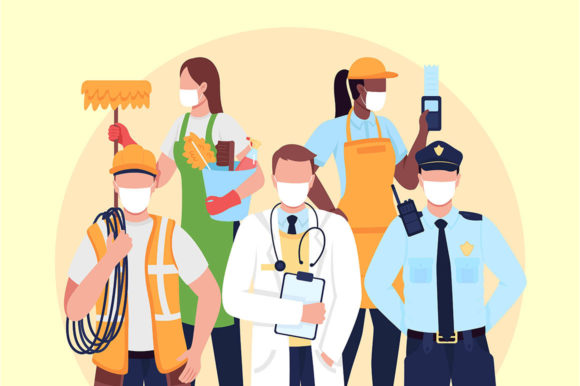 Essentials Workers Flat Illustration Graphics