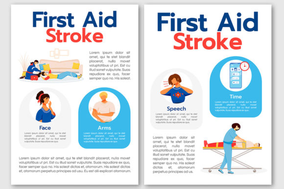 First Aid for Stroke Flat Vector