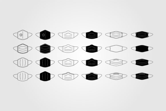 Icon Set of Face Mask, Mouth Guard, Mask: Graphics and Logos for Real Projects
