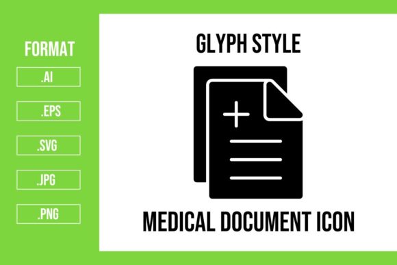 Medical Document Glyph Icon: Graphics and Icons for Branding