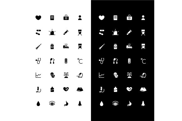 Medicine Glyph Icons Graphics
