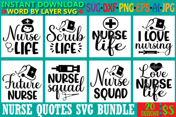 Nurse Quotes SVG Bundle
