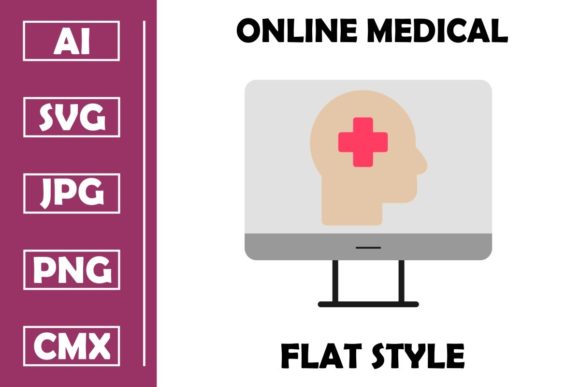 Online Medical Flat Icon Design for Graphics and Icons