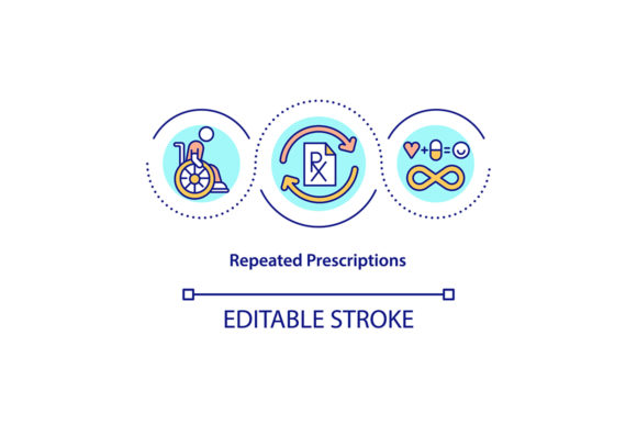 Repeated Prescriptions Concept Icon Graphics and Icons