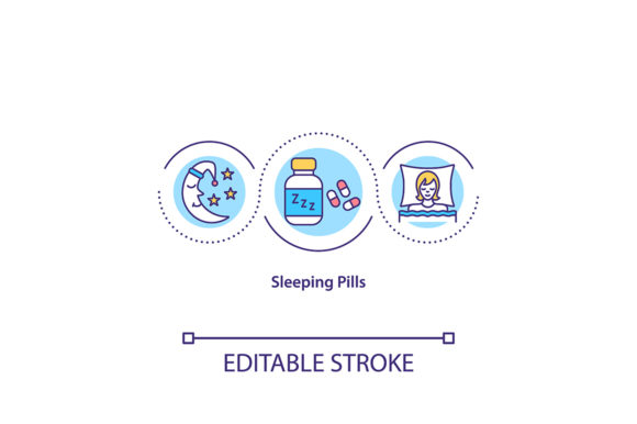 Sleeping Pills Concept Icon Graphics and Icons