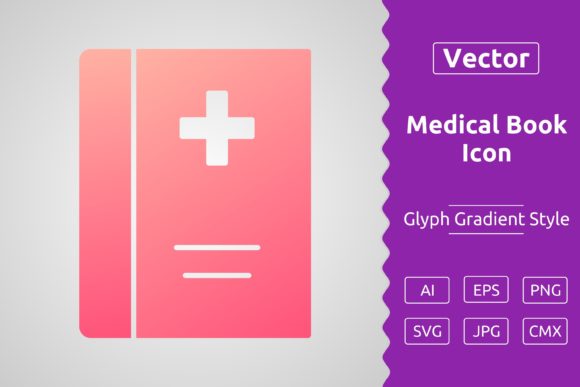 Vector Medical Book Gradient Icon Graphics