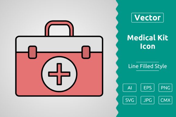 Vector Medical Kit Filled Outline Icon