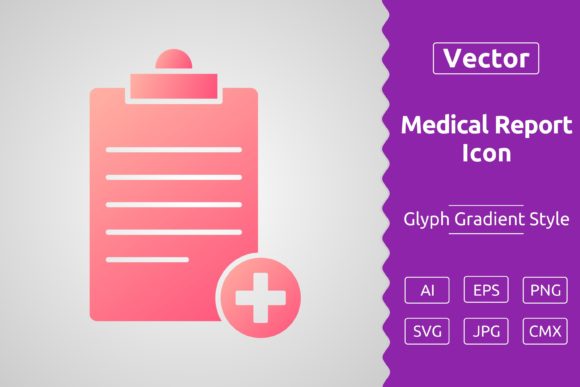 Vector Medical Report Gradient Icon Graphics and Icons